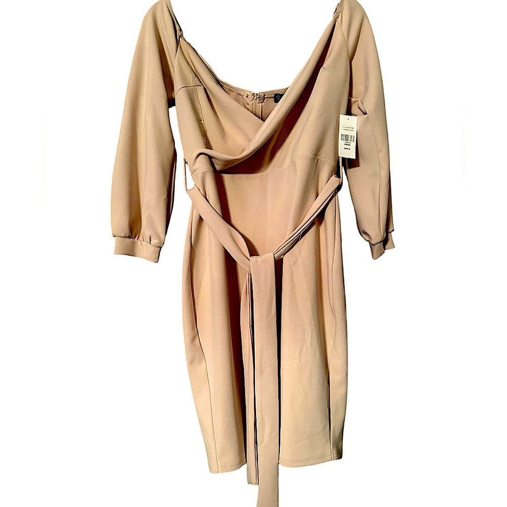 Fashion to Figure faux wrap long sleeve off shoulder cowl neck Plus SZ 0. NWT